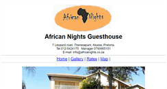 Desktop Screenshot of africanights.co.za